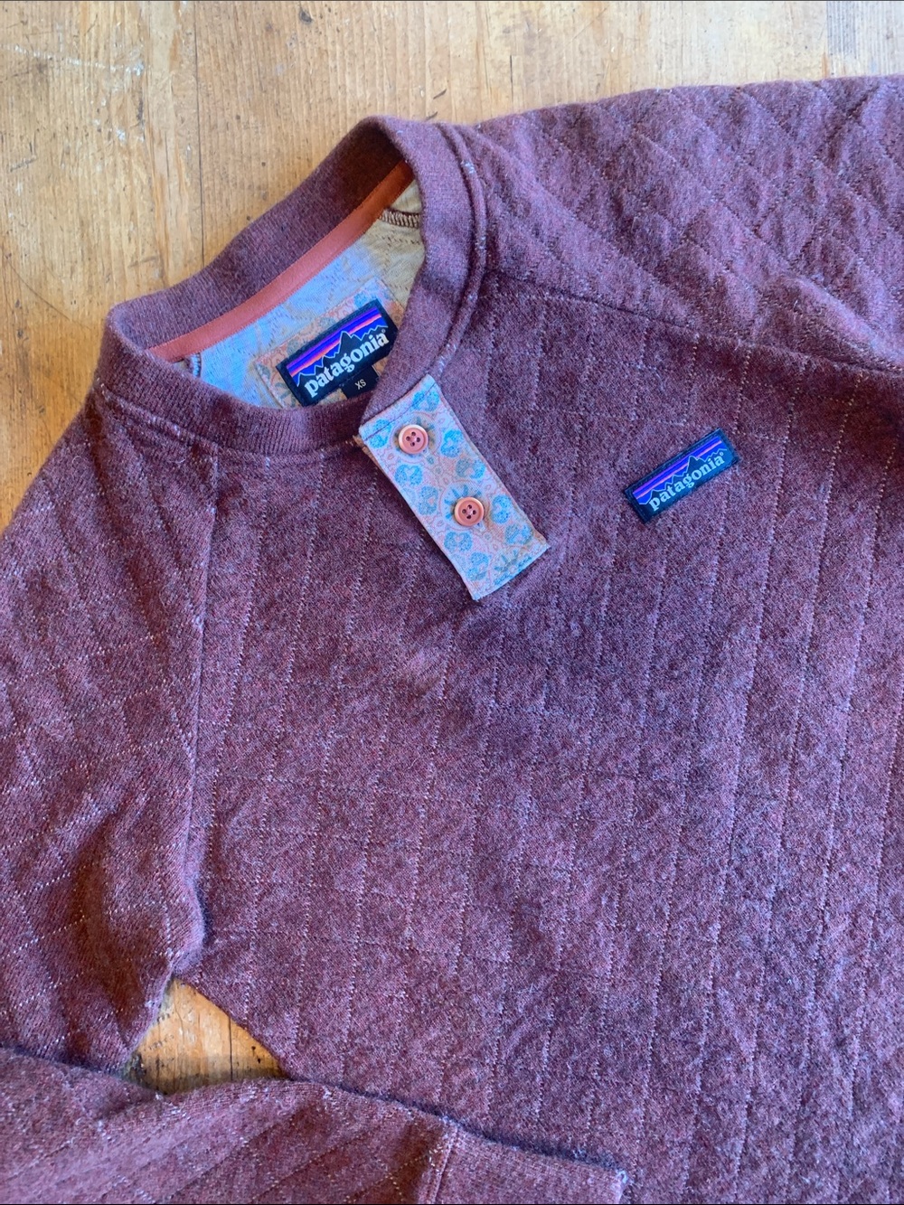 Patagonia Women's Quilted Henley Sweater - Maroon - Picture 13 of 16